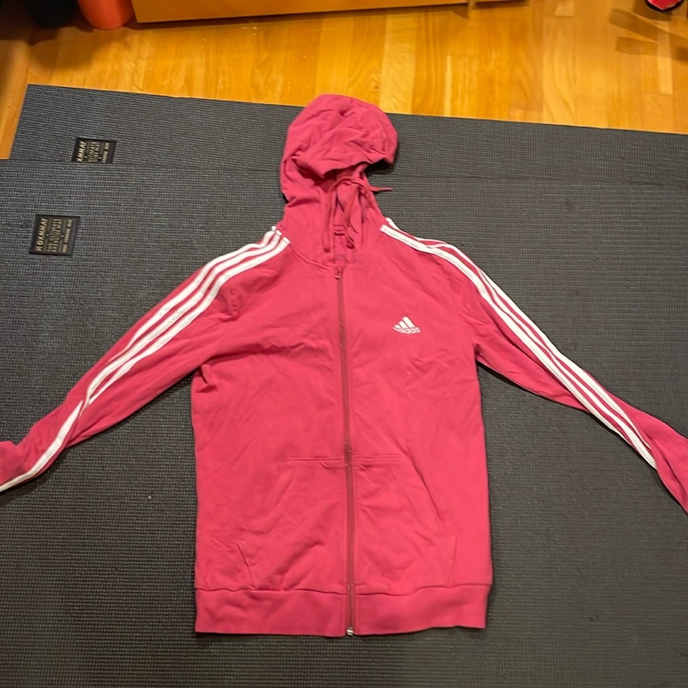 Adidas zip up hoodie pink